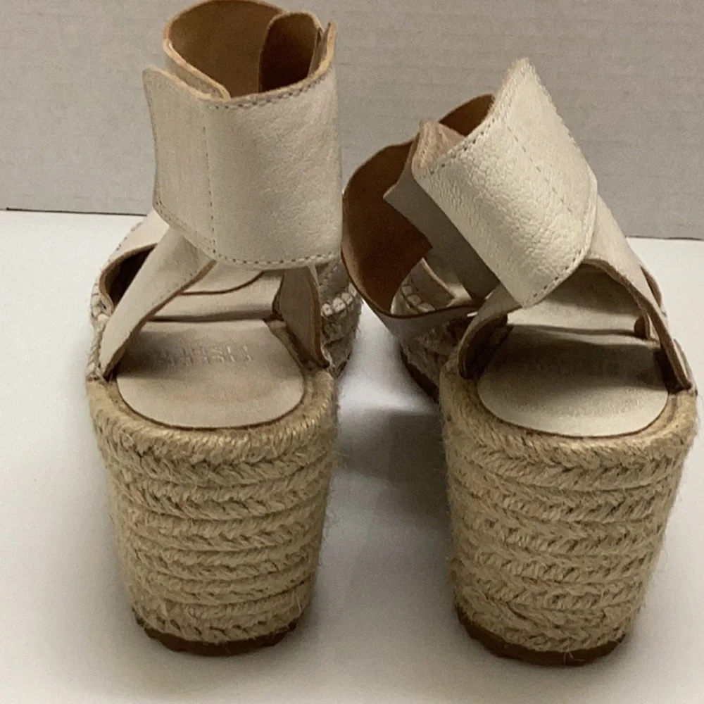 Eileen Fisher Willow 3 espadrille leather wedge sandals summer strappy 6.5